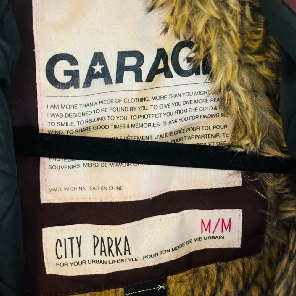 Garage Maroon Faux Fur Leather Parka Winter Coat Medium - Picture 7 of 16